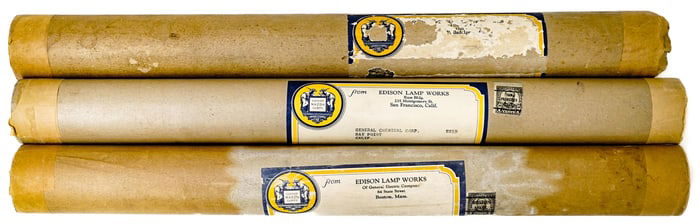(3) Edison Mazda Calendar Mailing Tubes