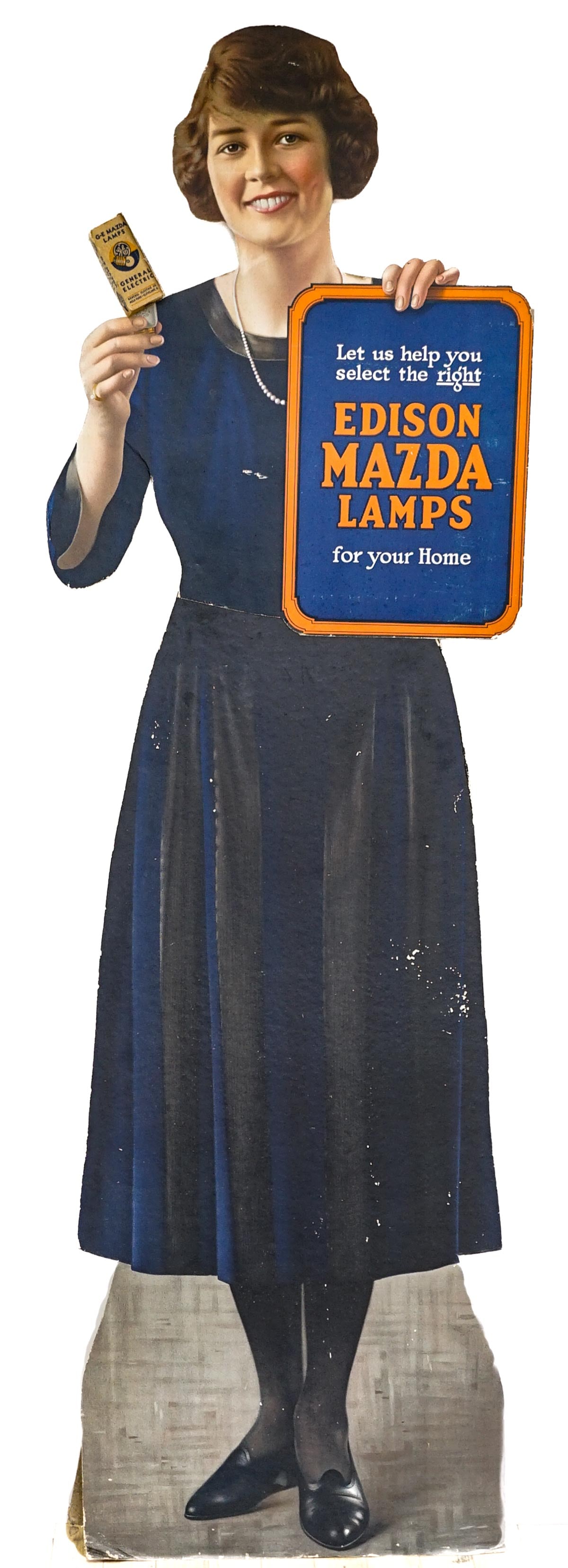 Edison Mazda Advertising -Full Size Lady Standee (1 of 3)