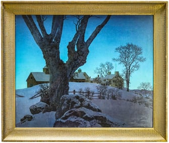 Maxfield Parrish 'Hilltop Farm 1949' Print Framed