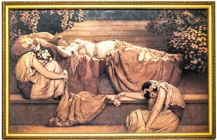 Maxfield Parrish 'Sleeping Beauty' Reprint Framed