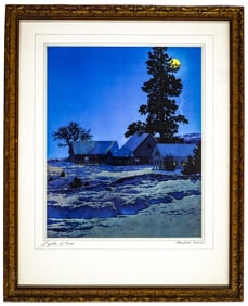 Maxfield Parrish 'Lights of Home' Print Framed