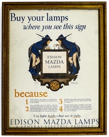 Edison Mazda Ad 1925 Saturday Evening Post Print
