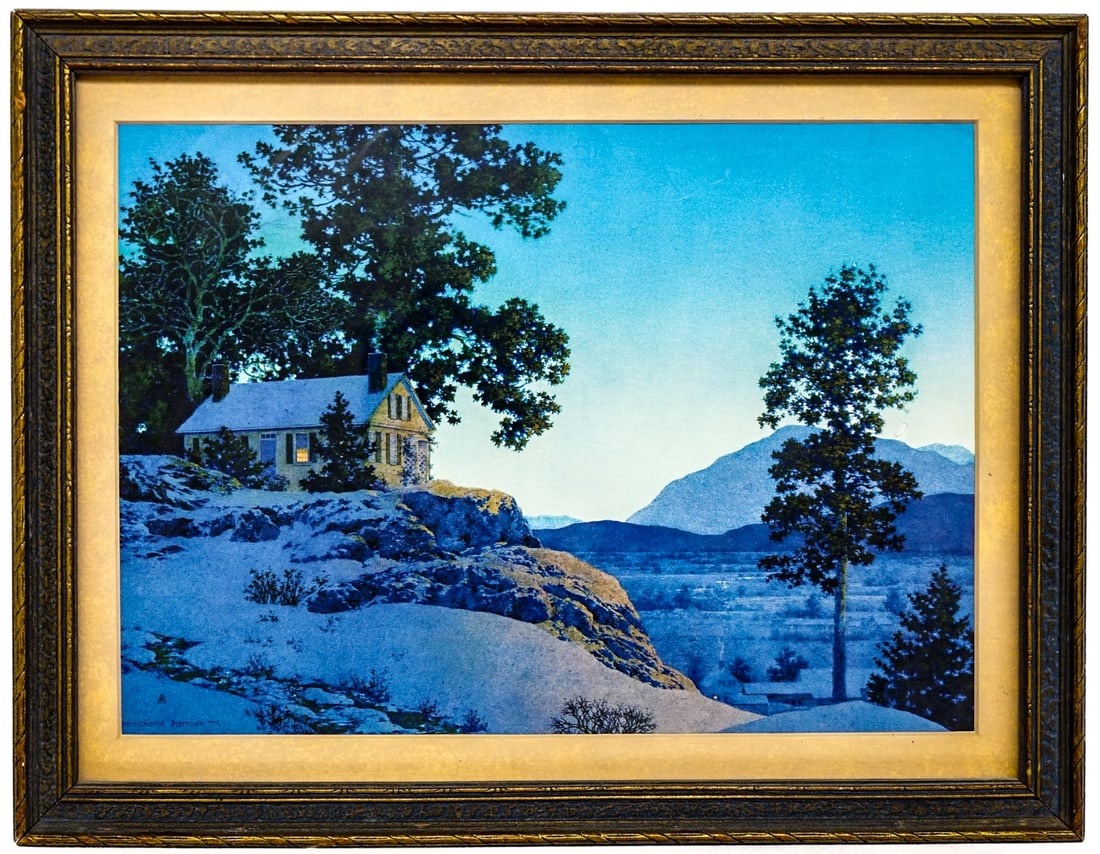Maxfield Parrish 'Evening' Print 1956 Framed (1 of 3)