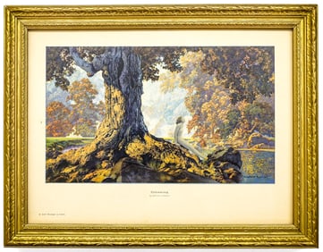 Maxfield Parrish 'Dreaming' 1928 Print Framed