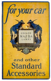 Edison Mazda Lamps for your car Metal Flange Sign