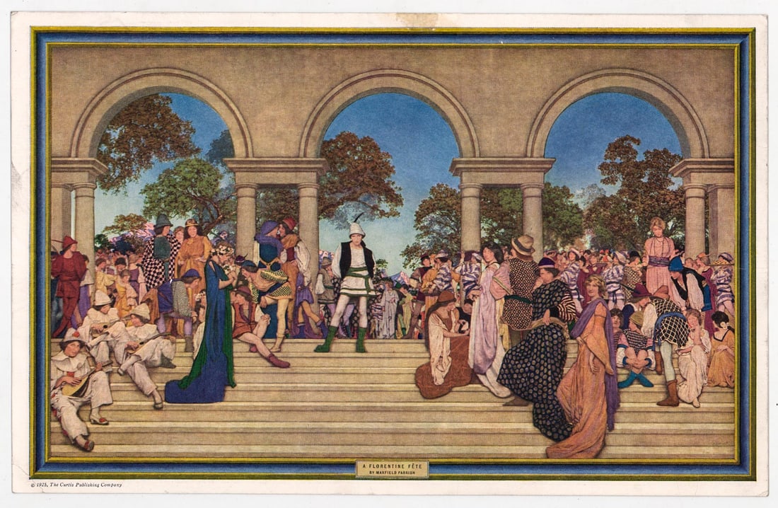 Maxfield Parrish 'A Florentine Fete' 1925 Print (1 of 2)