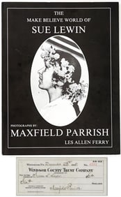 Maxfield Parrish/Sue Lewin SIGNED Check + Book