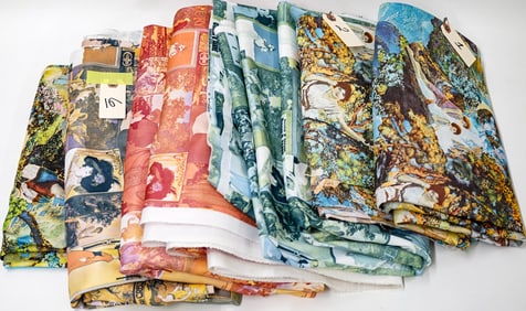 Maxfield Parrish (7) Pieces Fabric Collages