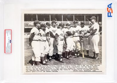 Brooklyn Dodgers 1955 Starting Lineup Wire Photo