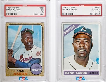 Hank Aaron 1966 & 1968 Topps Graded Cards