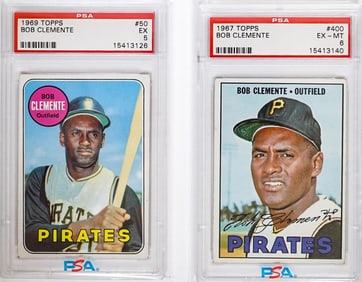 Roberto Clemente 1967 & 1969 Topps Graded Cards