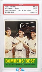 1963 Topps Bombers Best PSA 7.5 (M. Mantle)
