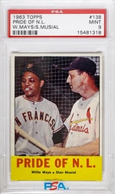1963 Topps Pride of the N.L. PSA 9