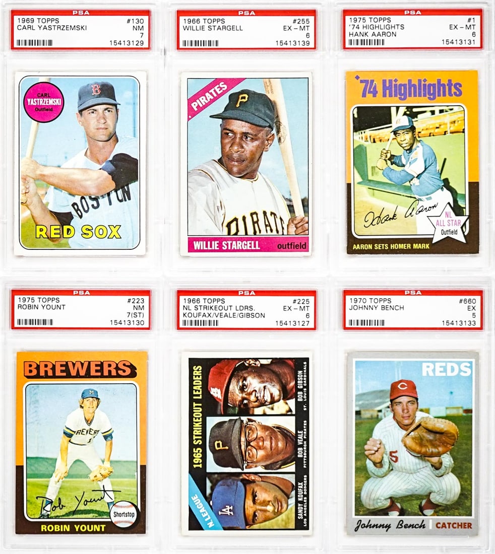 (6) Topps PSA Graded Vintage Baseball Cards (1 of 19)