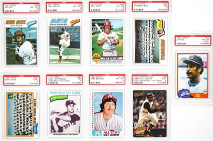 (9) Vintage PSA Graded Baseball Cards