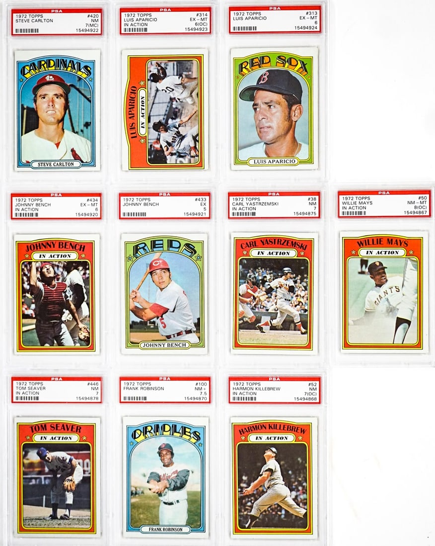(10) 1972 Topps Graded Vintage Baseball Cards (1 of 7)