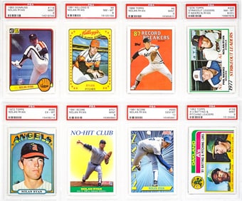 (8) Nolan Ryan High Grade PSA Graded Cards