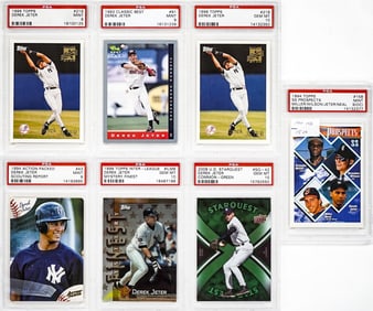 (7) Derek Jeter PSA Graded Early Cards