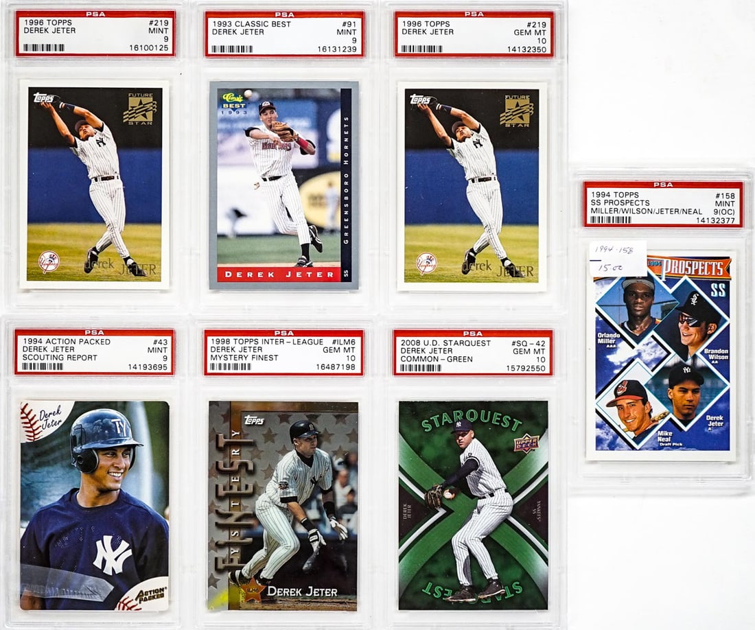 (7) Derek Jeter PSA Graded Early Cards (1 of 15)