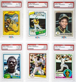 Rickey Henderson PSA Graded Cards (6)