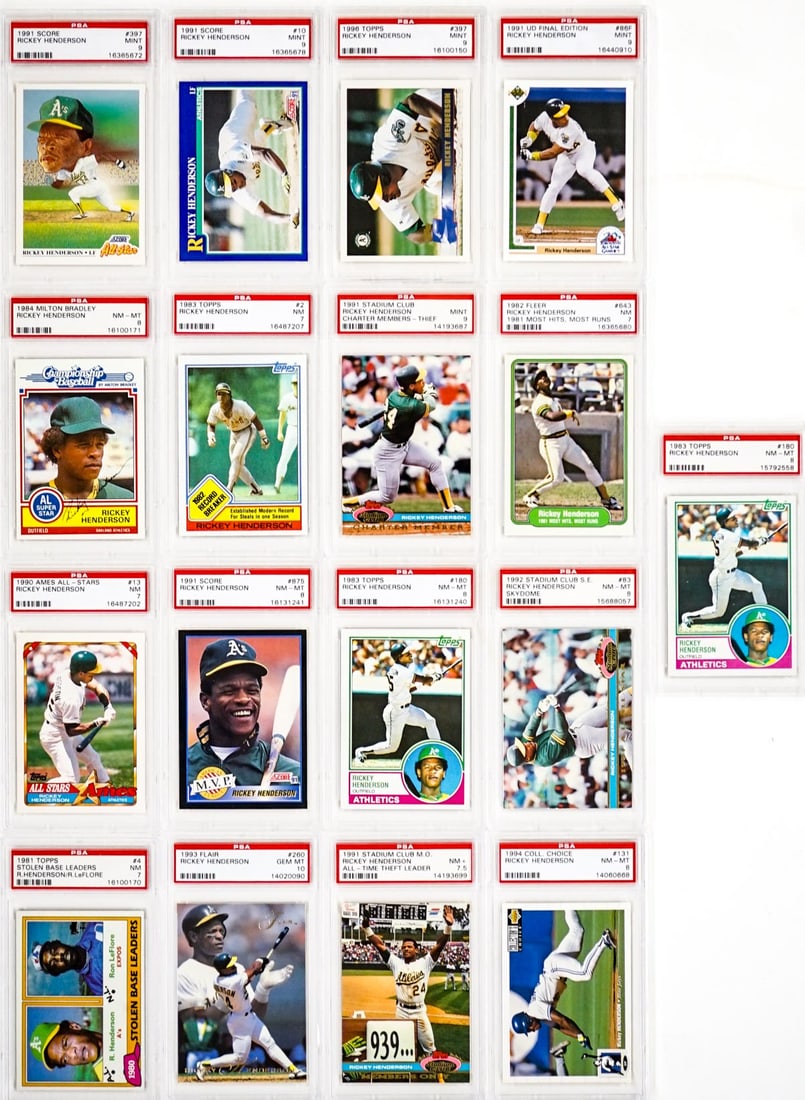 Rickey Henderson PSA Graded Baseball Cards (17) (1 of 9)