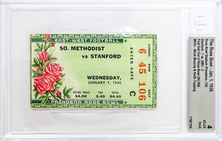 The Rose Bowl - 1936 Ticket BGS Grade 4