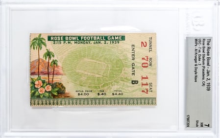 The Rose Bowl 1939 Ticket BGS Grade 7