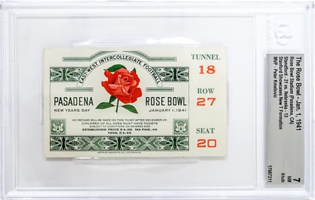 The Rose Bowl 1941 Ticket BGS Grade 7