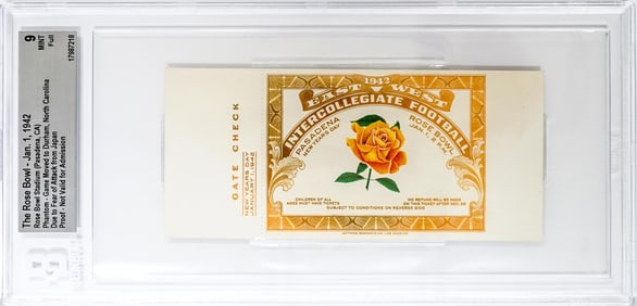 The Rose Bowl 1942 Ticket BGS Grade 9