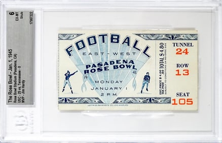 The Rose Bowl - 1945 Ticket BGS Grade 6