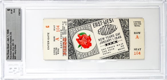 The Rose Bowl - 1946 Ticket BGS Grade 6