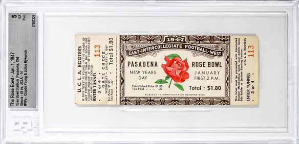 The Rose Bowl - 1947 Ticket BGS Grade 5