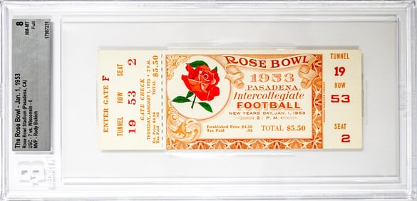 The Rose Bowl 1953 Ticket BGS Grade 8