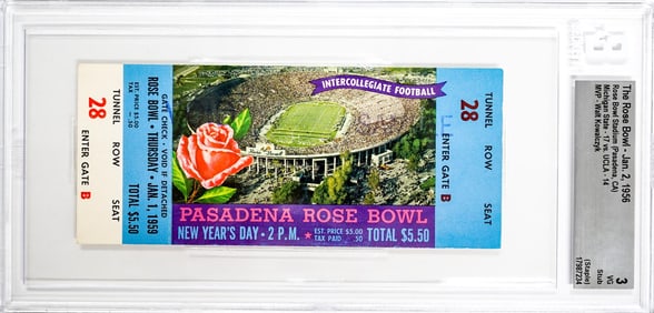 The Rose Bowl 1956 Ticket BGS Grade 3