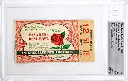The Rose Bowl - 1959 Ticket BGS Grade 7