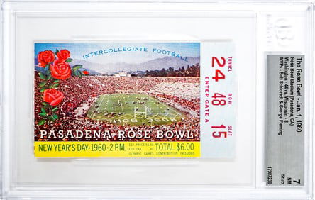 The Rose Bowl - 1960 Ticket BGS Grade 7