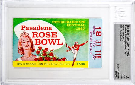 The Rose Bowl - 1967 Ticket BGS Authenticated