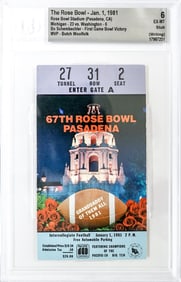 The Rose Bowl - 1981 Ticket BGS Grade 6