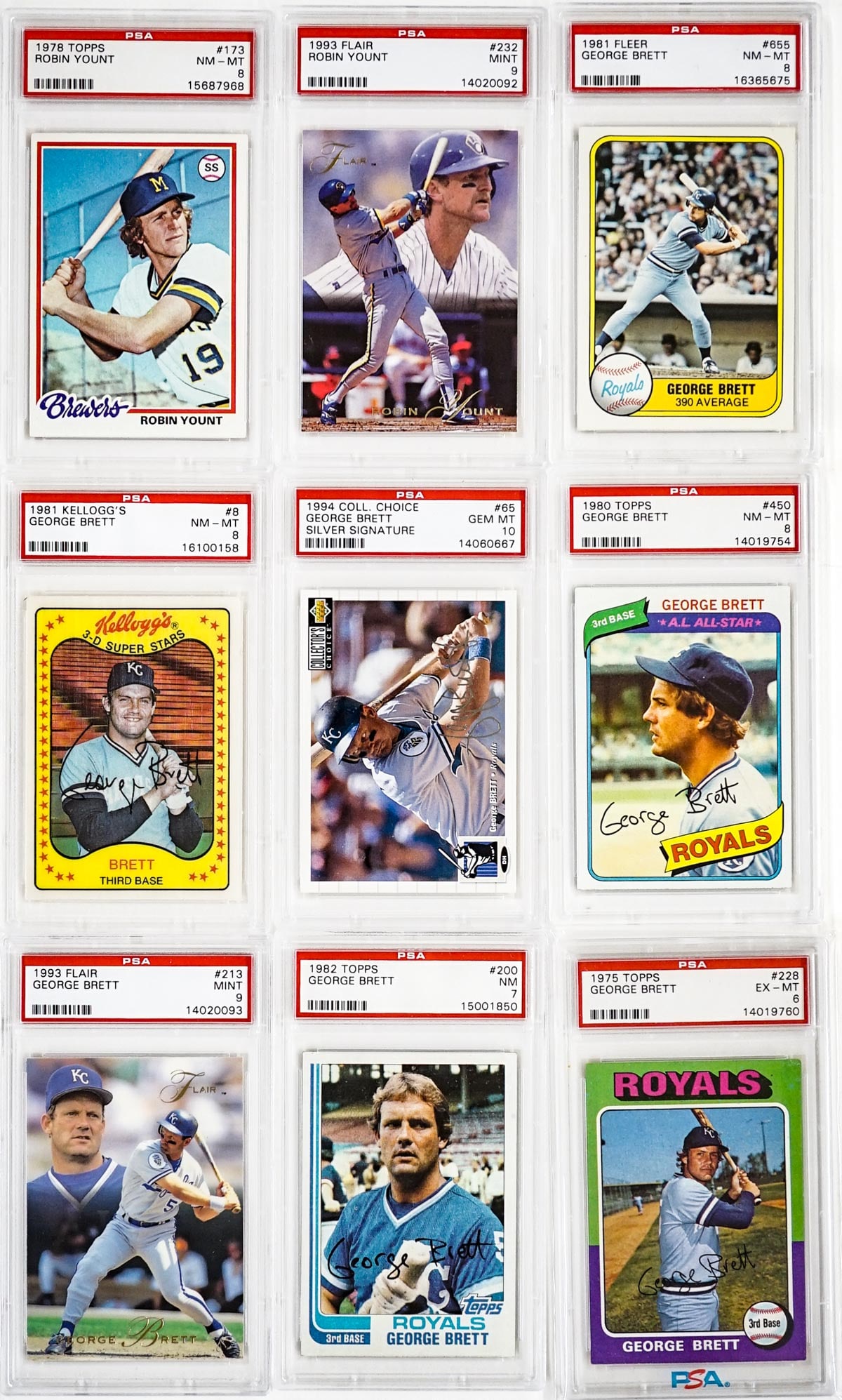 George Brett & Robin Yount PSA Graded Cards (1 of 7)