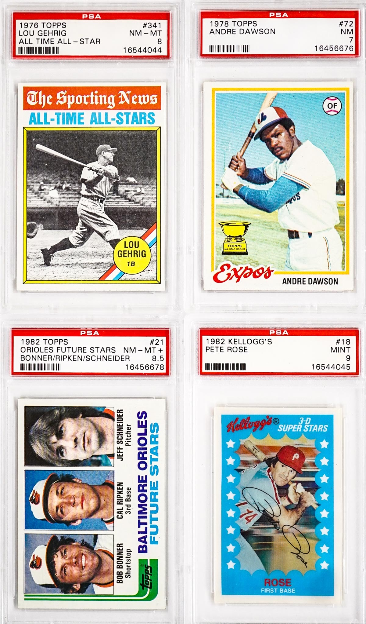 (4) PSA Graded Rookie Cards, Hall of Famers (1 of 9)