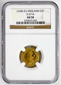 1630 England Gold Crown Charles IS-2714NGC AU-58