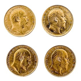 (4) 22ct Gold Full Sovereigns Weighing 7.98 G Each