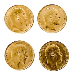(4) 22ct Gold Full Sovereigns Weighing 7.98 G Each.