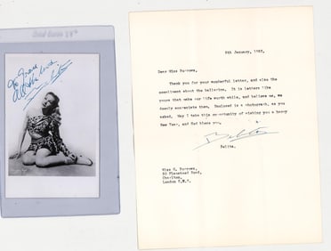 Belita Moreno Photo w/ Letter SIGNED BAS COA