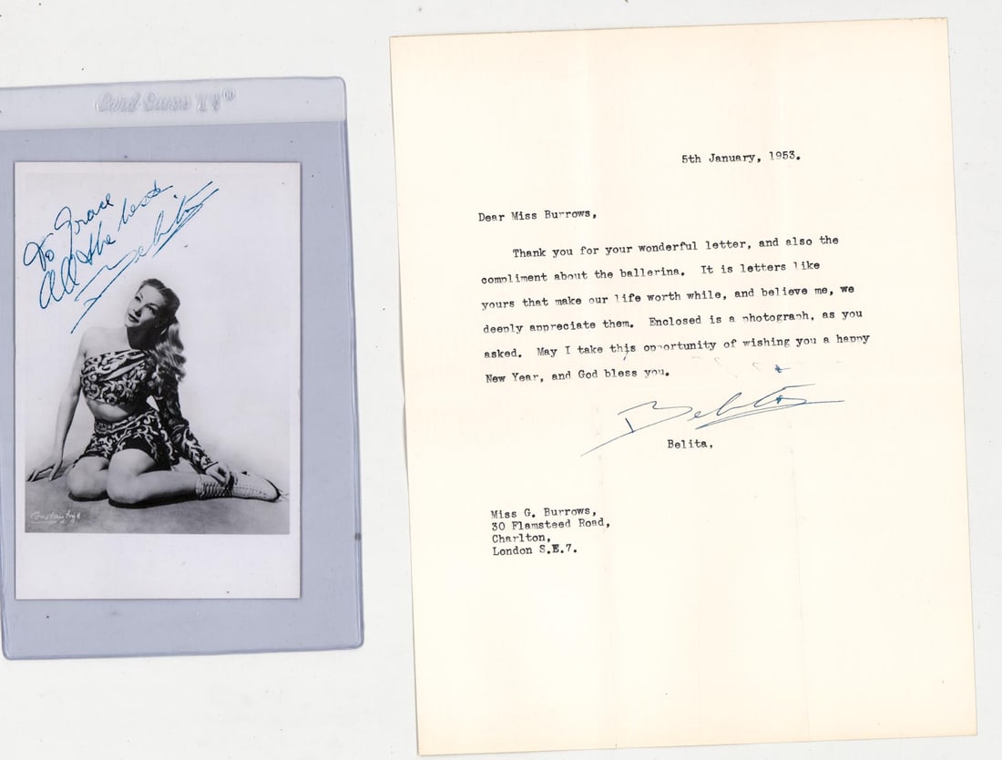 Belita Moreno Photo w/ Letter SIGNED BAS COA (1 of 7)