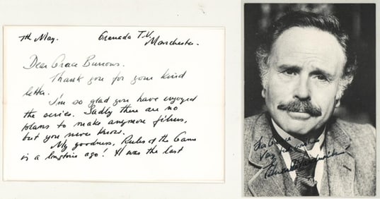 Edward Hardwicke Photo and Letter SIGNED BAS COA