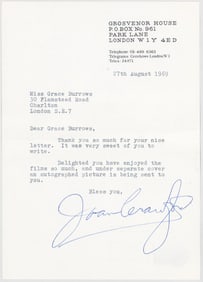 Joan Crawford Letter SIGNED BAS LOA