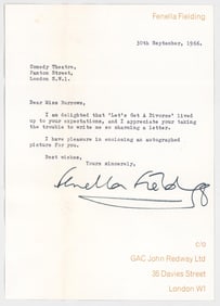 Fenella Fielding Letter SIGNED BAS COA