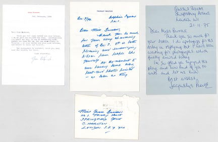 British Actor / Actress (3) SIGNED Letters