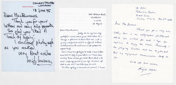 British Actor / Actress (3) SIGNED Letters